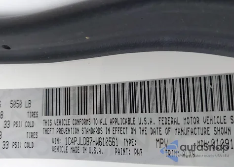 2017 Jeep Cherokee Limited Fwd z USA, uszkodzony, nr VIN 1C4PJLDB7HW610561